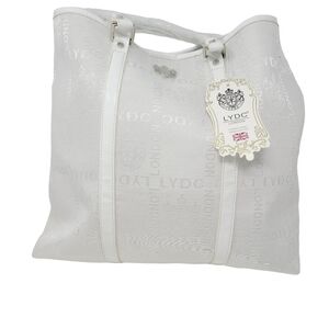 LYDC London | Women's White Logo Tote or Carry-On Satchel Bag (One Size)